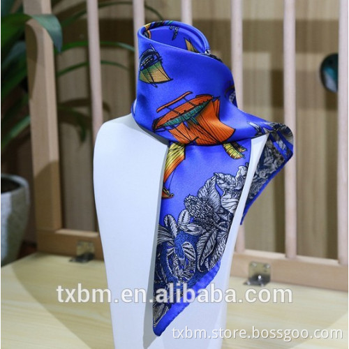 New design 100% silk printed scarf small square 55*55cm